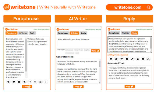 Writetone: AI Writing Assistant & Grammar Fix