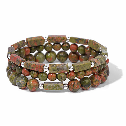 Title 5, Natural Stone Rectangular Bead Bracelet for Men...