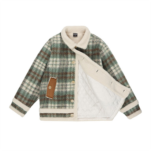 Title 11, American Retro Plaid Lapel Cotton-padded Coat, ...