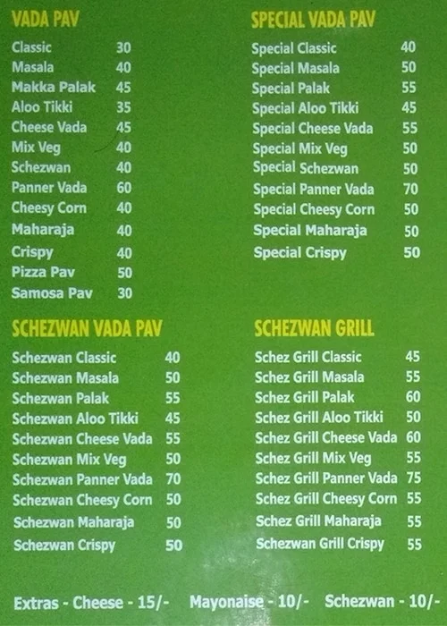 The House Of Vadapav menu 