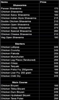 Bombay Darbar menu 1