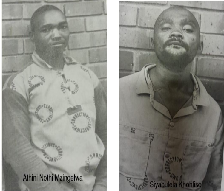 Rapists Athini Nothi Mzingelwa, left, and Siyabulela Khohliso have been recaptured after escaping from prison on Freedom Day.