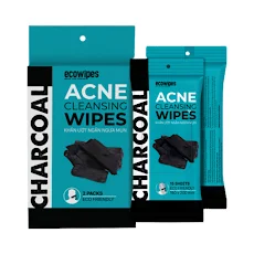3 Gói Khăn ướt ngăn ngừa mụn Acne Cleansing Wipes 15 tờ EcoWipes