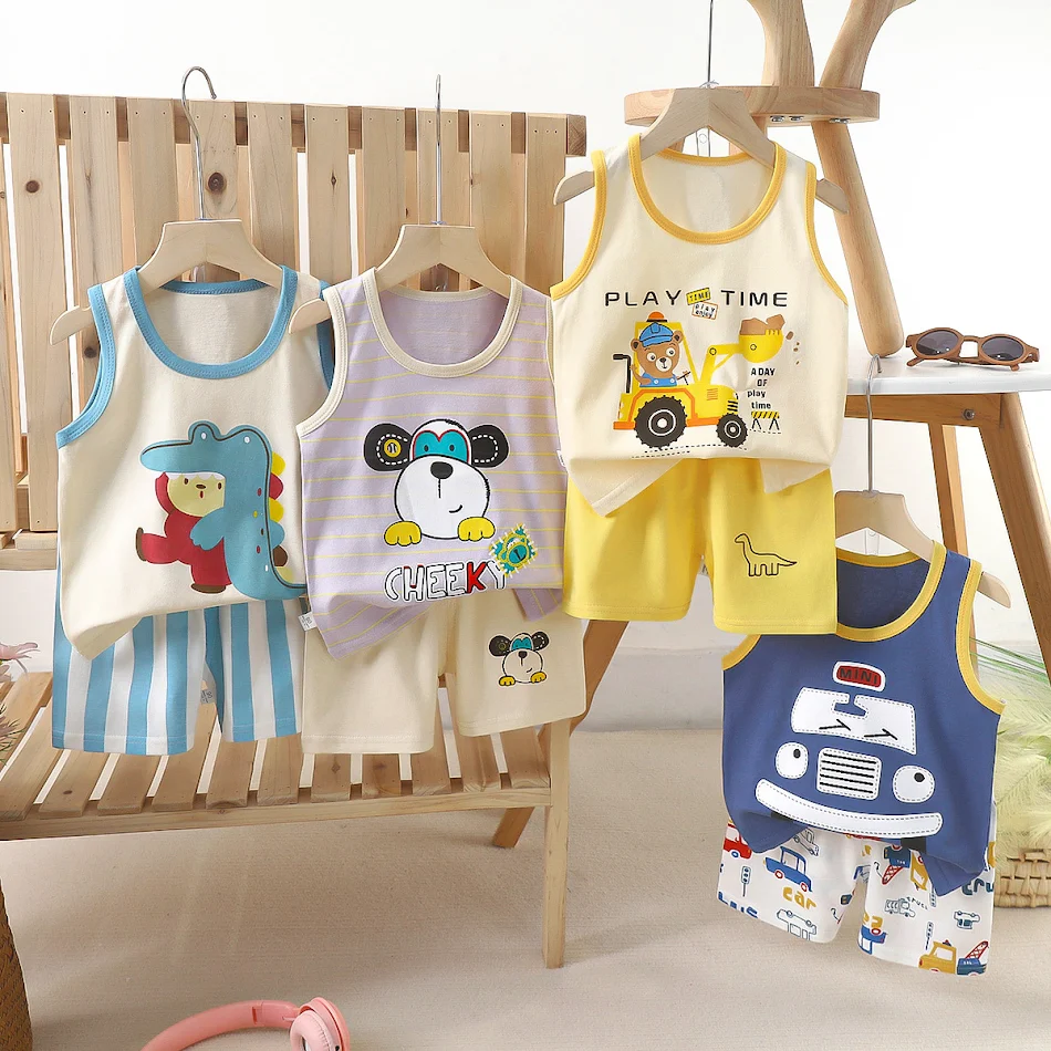 Koreaans katoenen kinder vest tweedelige set. Zacht, ademend en perfect voor laagjes. Ideaal voor dagelijks gebruik en speciale gelegenheden.