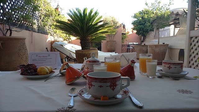 Breakfast is served in Marrakech.