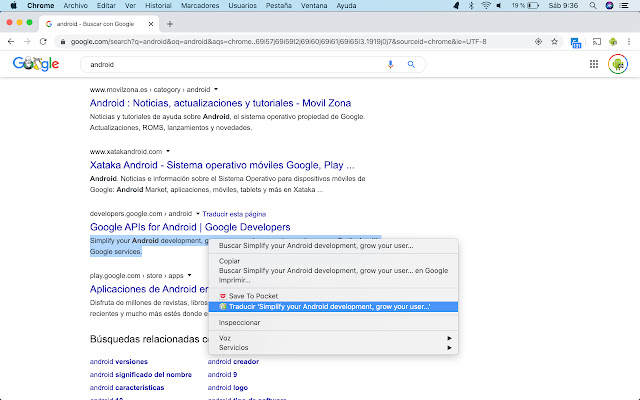 Contextual translator chrome extension