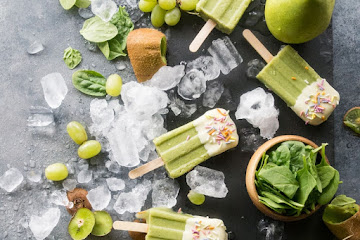 White Chocolate Dipped Kiwi Popsicles