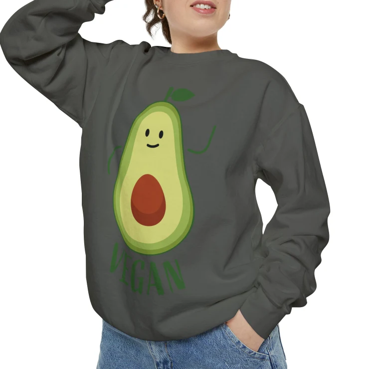 Europese en Amerikaanse cartoon-avocado-print trui