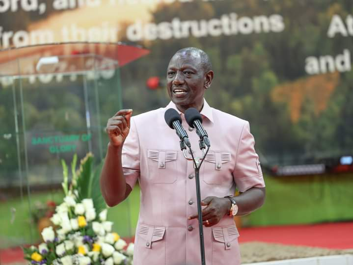 President William Ruto during a church service at the Revival Sanctuary of Glory in Riruta Satellite, Dagoretti South on October 22, 2023.