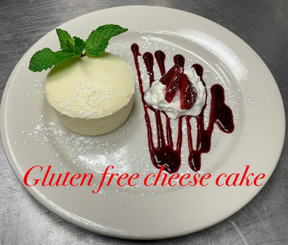 A delicious beautifully presented Gluten free Cheesecake.