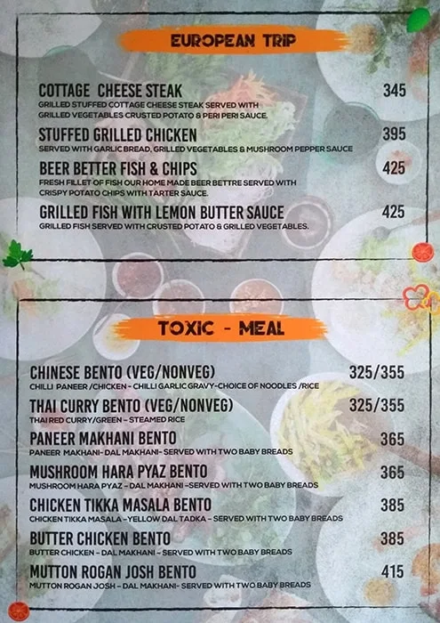 Toxic menu 