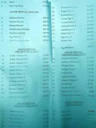 Anand Restaurant menu 3