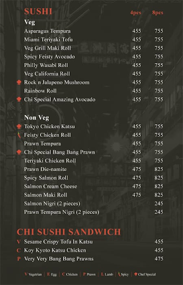 Pop Chi menu 