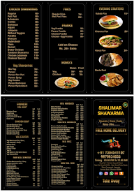 Shalimar Shawarmas menu 3