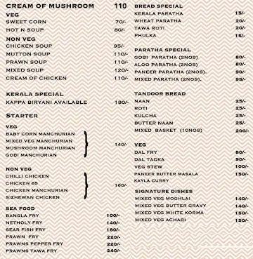 Wimpie Cafe & Restaurant menu 