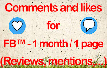 Comment and likes for FB™ (1 month - 1 page) small promo image