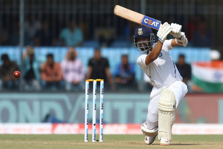 India's Ajinkya Rahane crashed a drive through the covers