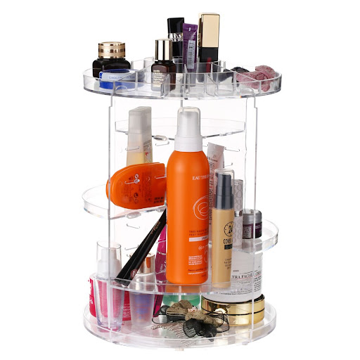 Title 5, 360 degree rotating makeup storage box, keeps y...