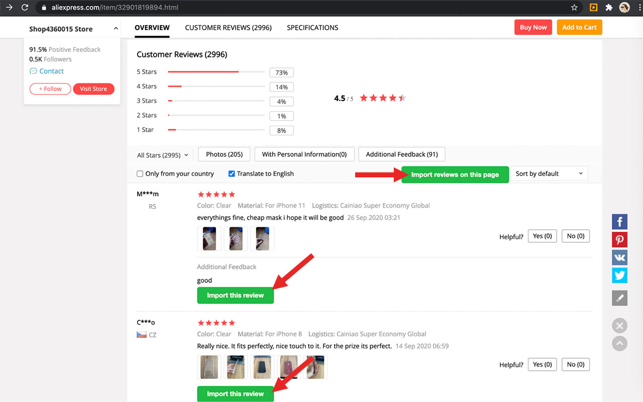 Import AliExpress/Amazon reviews to Woo Preview image 1