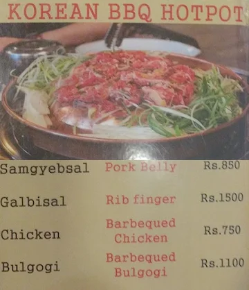 The Bibimbab menu 