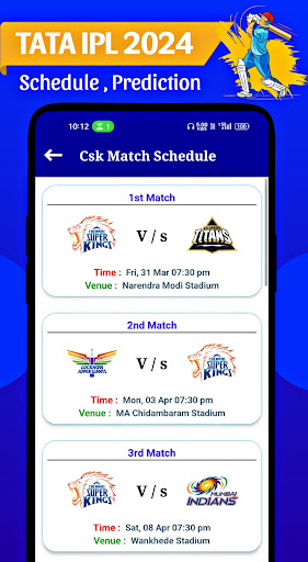 Screenshot IPL 2024 Prediction & Schedule