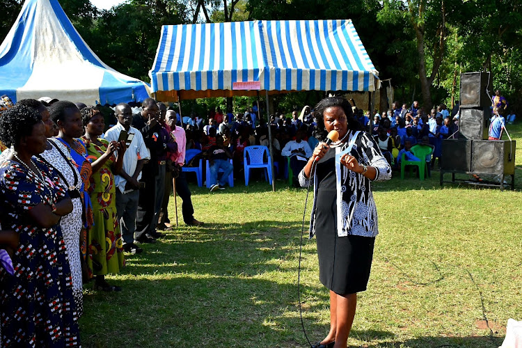 Busia ECDE chief officer Lydia Nabwire at Kakoli Primary School on January 10, 2020.