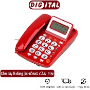 Điện Thoại Cố Định Điện Thoại Bàn Màu Trắng Và Đỏ 2 Cổng Nối Posvàmáy Fax Cam Kết Của Digital 3C