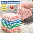 Set 3 Khăn Lau Đa Năng Nhà Bếp Siêu Thấm 25Cm Microfiber Lau Cốc Chén Bàn Ghế Xe Hơi Tiện Lợi