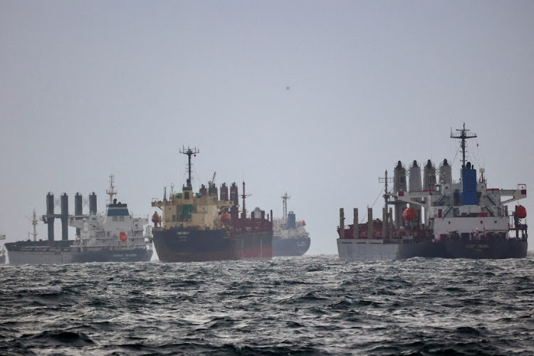 Vessels are seen as they wait for inspection under United Nation's Black Sea Grain Initiative in the southern anchorage of the Bosphorus in Istanbul, Turkey December 11, 2022. Picture: REUTERS/Yoruk Isik/