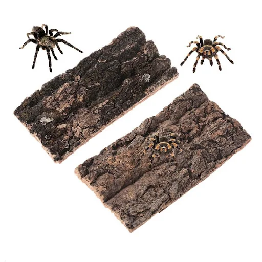New Creative Natural Rodent Reptile Habitat Decoration Lizard Spider Hide Climbing Tree Bark Platform Feed Box Ornament