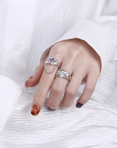 Bague ajustable en argent sterling - 0