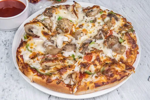 Creamy Mushroom Cheese Pizza [10 Inches]