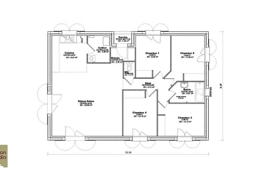  Vente Terrain + Maison - Terrain : 414m² - Maison : 85m² à Pont-du-Château (63430) 