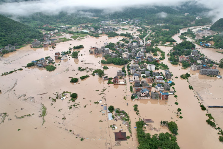 Flooded villages in Minhou county after heavy rains brought by Typhoon Haikui in Fuzhou, China in 2023. Picture: CNSPHOTO VIA REUTERS