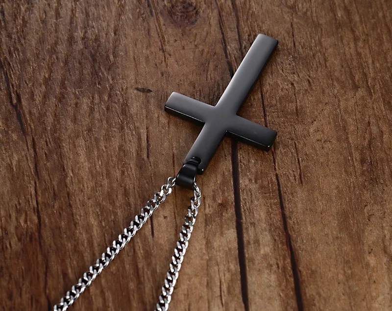 Roestvrij stalen kruis hanger gouden trui ketting Zwarte buitenlandse handel accessoires Sieraden accessoires Groothandel PN-5