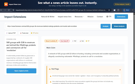 News Bias & Credibility Detector - Impact News Lens screenshot 1