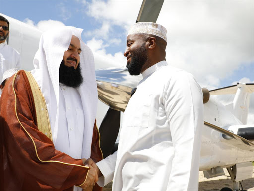 Mombasa Governor Hassan Joho welcomes Mufti Menk / JOHN CHESOLI