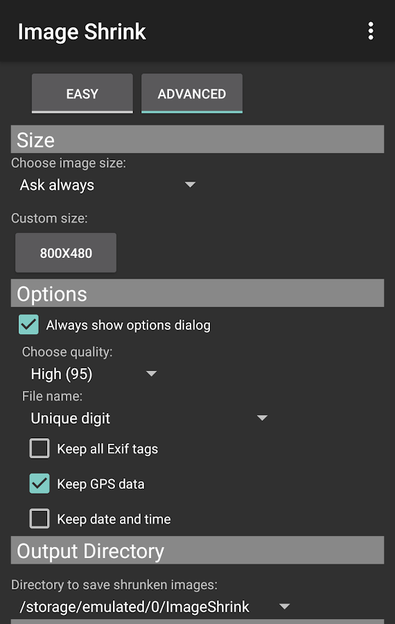   Image Shrink—Batch resize – Capture d'écran 