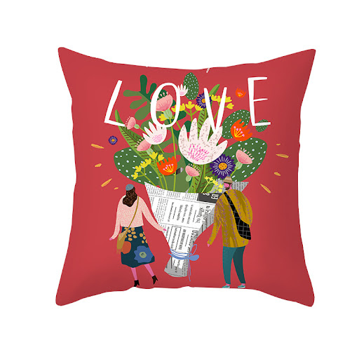 Title 1, Valentines Day Peach Skin Printed Living Room ...