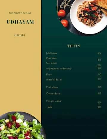 Udhayam Pure Veg menu 