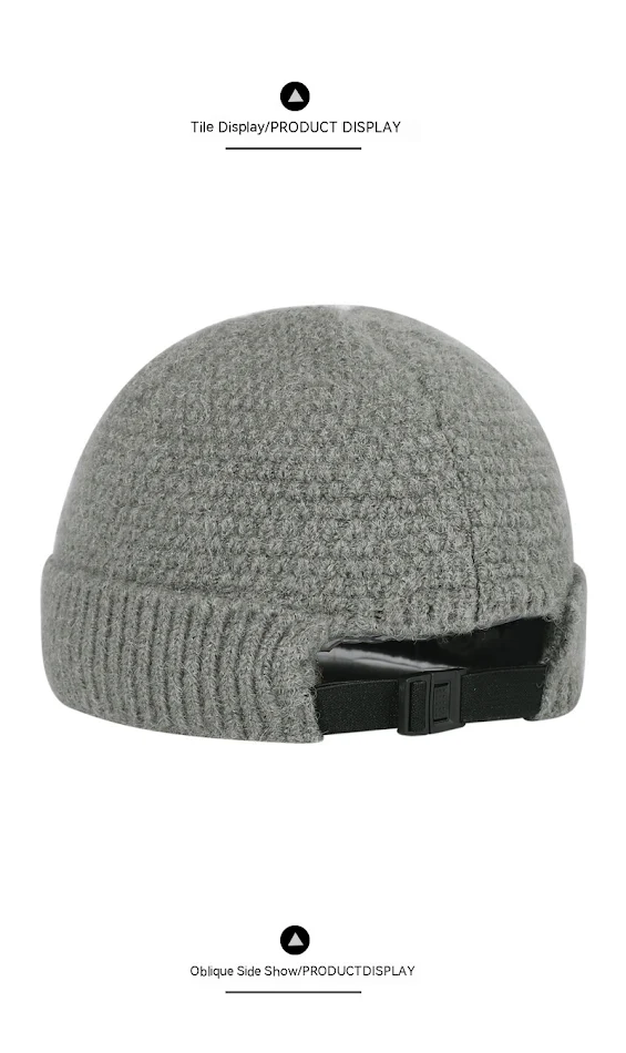 Cappello in lana lavorato a maglia con orlo caldo per autunno e inverno all'aperto. Goditi il calore e il comfort di questo cappello ideale per l'inverno.