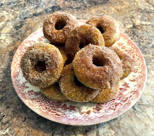 Fresh apple cider doughnuts straight from the oven!