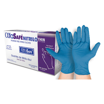 Guante Nitrilo Azul Thin Alfa Safe Talla L Caja x 100 und  