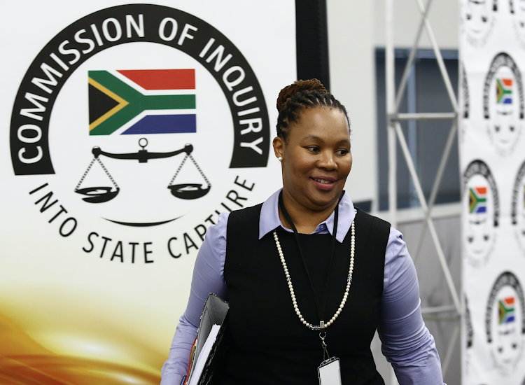 Former National Treasury communications chief Phumza Macanda at the Commission of Inquiry into State Capture 26 November 2018