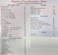 Kapoor's Chaat Bhandaar menu 2