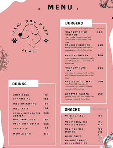 Elsa's Dog Park & Cafe menu 