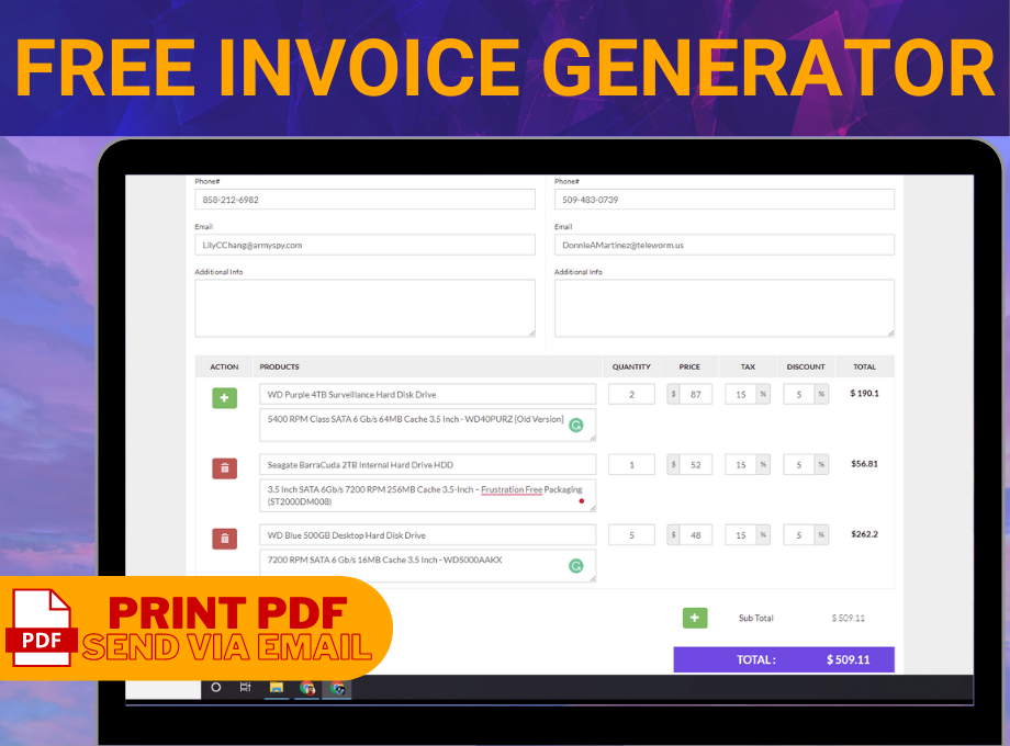 Free Invoice Generator - InvoiceStal Preview image 1