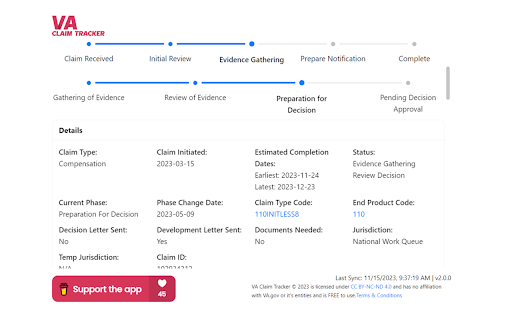 VA Claim Tracker