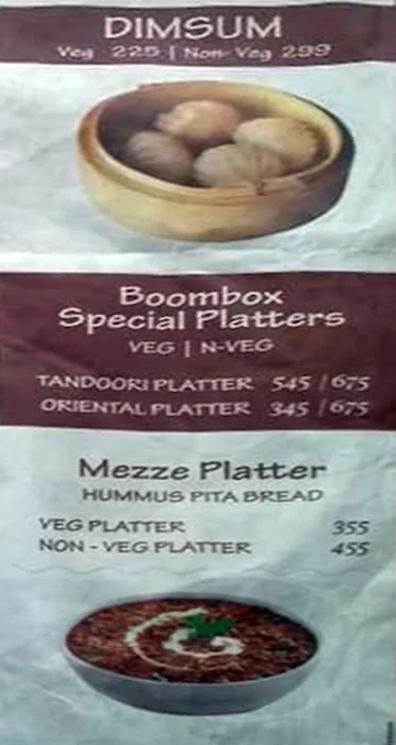 Boombox Cafe menu 