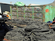 Some of the cable police seized during operations targeting scrap metal dealers in Maitland, Cape Town, on Tuesday.